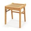 Costway Bamboo Vanity Stool Rattan Top Dressing Ottoman Footrest