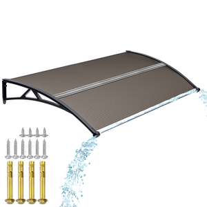 Advwin Window Awning 1 * 1.5m, Door Canopy Awning with Aluminum Drainage