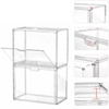 Provecta 3 Piece L Transparent Stackable Display Case With Magnetic Door