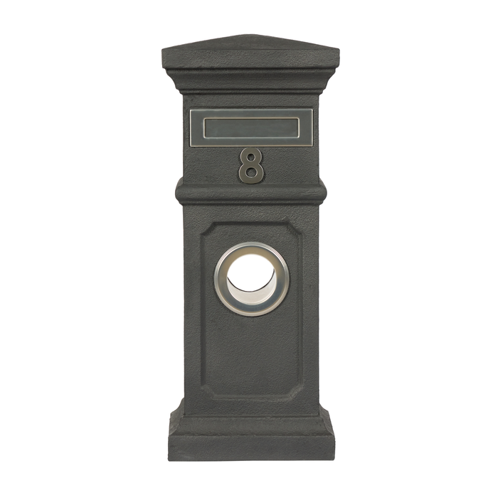 Northcote Pottery 36 x 90cm Charcoal Plymouth Pillar Letterbox