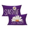 Catzon 2 Pcs Summer Lumbar Pillow Covers Linen Pillowcase for Home Decor-Set 28
