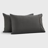 Dreamaker 400TC Premium Cotton Sateen Standard Pillowcase Charcoal Twin Pack