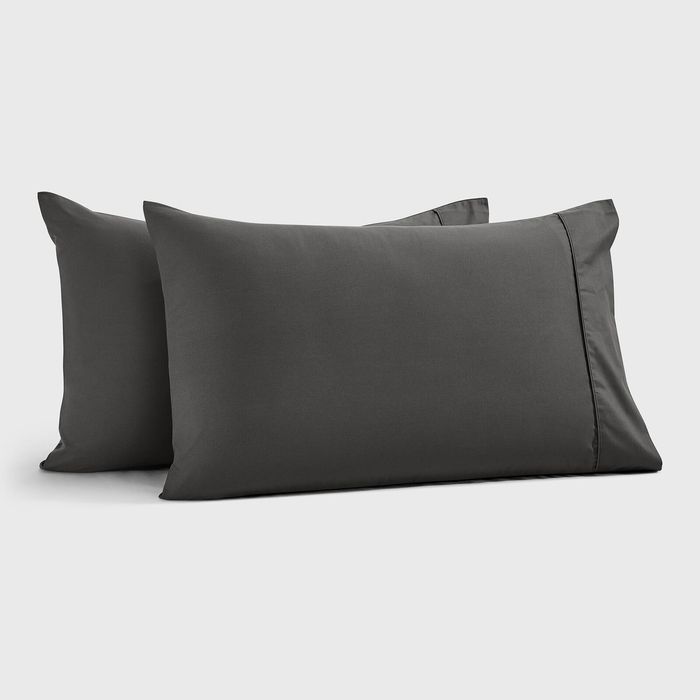 Dreamaker 400TC Premium Cotton Sateen Standard Pillowcase Charcoal Twin Pack