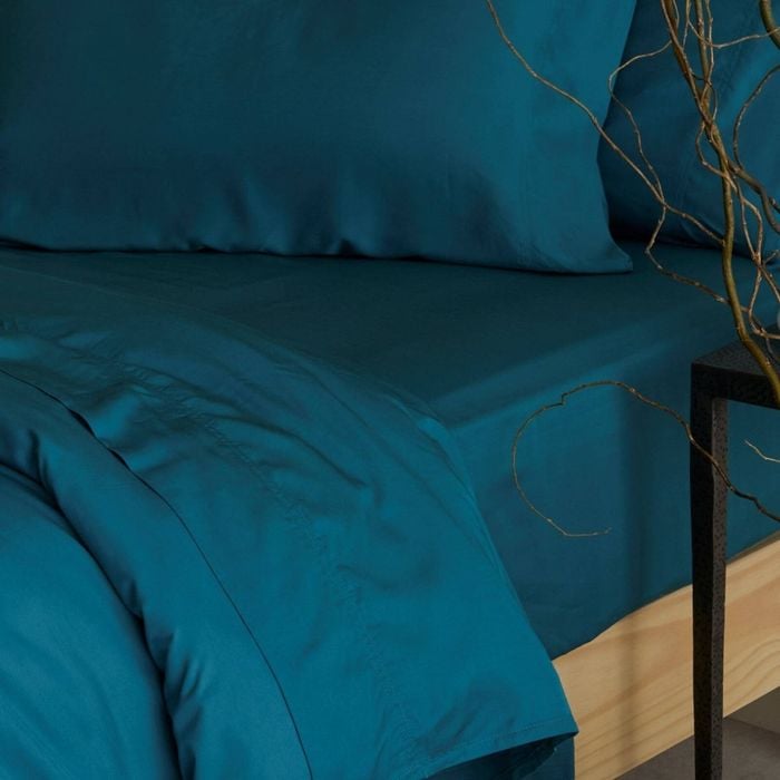 Bedding Co. Organic Bamboo Fitted Sheet 350TC Emerald Green Queen