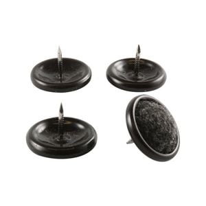 Surface Gard 25mm Brown Carpet Base Round Castor Cup - 4 Pack
