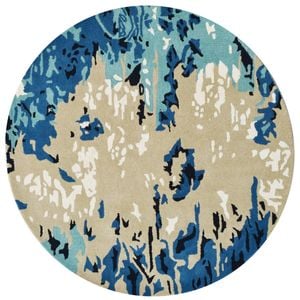 Handmade Coastal Wool Rug-6265-Blue-150x150cm