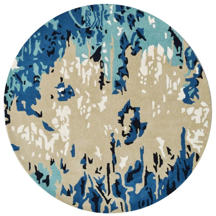 Handmade Coastal Wool Rug-6265-Blue-150x150cm