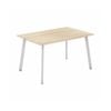 Olg Flare Bar Leaner 4 Leg White Frame New Oak Smooth Top L1500mm X W750mm