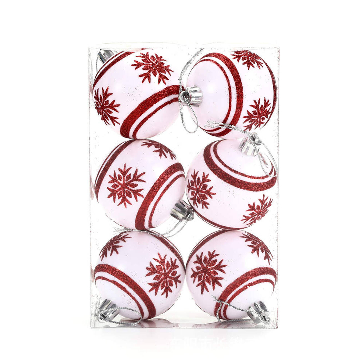 Catzon 6 Pcs Christmas Balls 6CM Shatterproof Plastic Painted Baubles ...