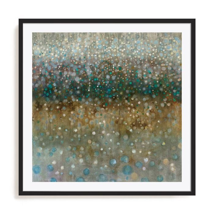 Artey | Abstract Rain - Framed Print - Black Frame - 90 x 90cm