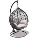 Oceana Outdoor Hanging Egg Chair With Stand - Slate Grey