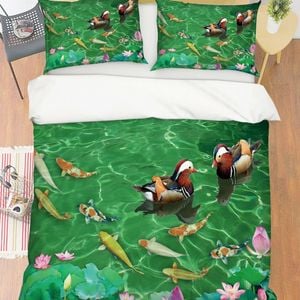 3D Mandarin Duck 163 Bed Pillowcases Quilt Queen Size