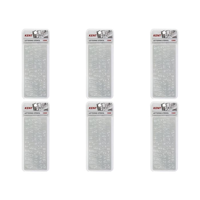 6x Kent Lettering Stencil 10mm Home/school Stationery Technical Drawing/design