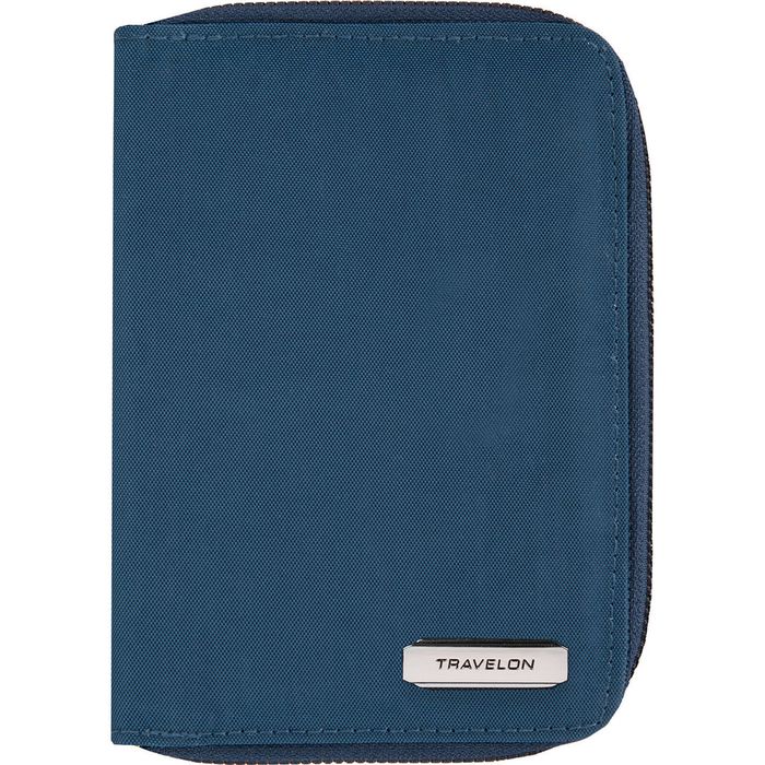 Travelon RFID Blocking Passport Zip Wallet in Ocean
