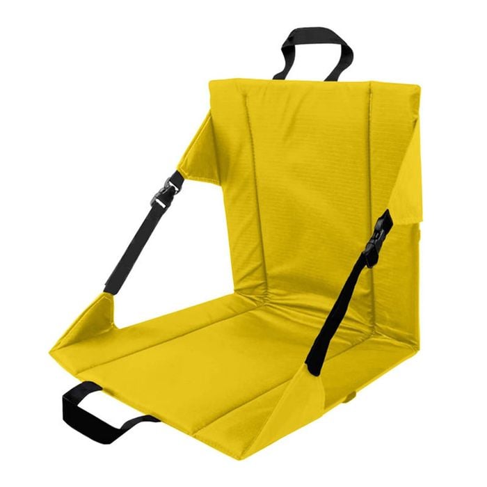 Catzon Portable Seat Cushion with Backrest Foldable for Camping-Yellow