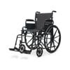 EQUIPMED Portable Folding Wheelchair 24 Inch 136kg Capacity Wheel Chair Retractable Armrests, Black