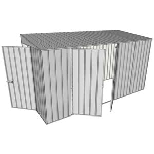 Build-a-Shed 1.5 x 3.7 x 2.0m Skillion Double Hinged Side Doors Shed - Zinc