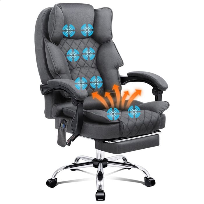ALFORDSON Office Desk Chair Fabric Grey - Bunnings Australia