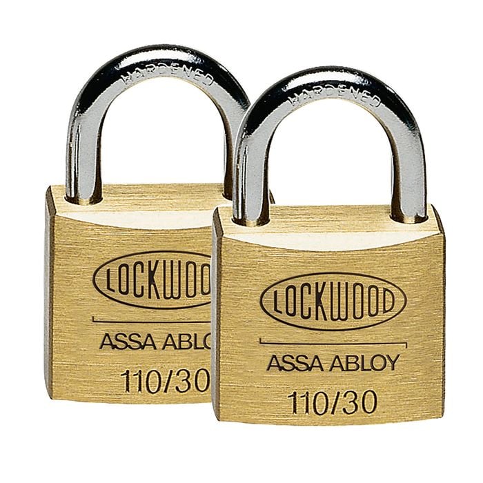 Lockwood 30mm Solid Brass 110 Series Padlock - 2 Pack