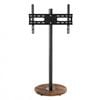 P&p Black Walnut Tv Stand Floor Mount With Wheels Adjustable Height Display Unit