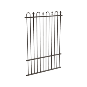 ProtectorAl 350 - 1200 x 1800mm Black Aluminium Loop And Spear Pool Fence Panel With Mid Rail