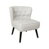 Lina fabric armchair in black solid timber legs and gold handles - White