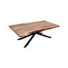 Lantana Coffee Table 130cm Live Edge Solid Acacia Timber Wood Metal Leg -Natural