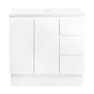 CIBO 900m White Nordic Full Height Bathroom Vanity With Solid Surface Top