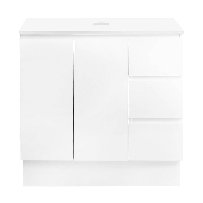 CIBO 900m White Nordic Full Height Bathroom Vanity With Solid Surface Top