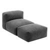 HOMFURN Foldable Corduroy Sofa Bed Grey