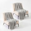 Soga 2x 230x200cm Silver Flannel Polyester Throw Blanket