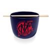 Afl Noodle Bowl With Chopsticks - Melbourne Demons - Ceramic - 490ml Capacity