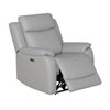 Flint 1 Seater Electric Recliner Chair Genuine Leather Light Grey