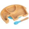 Tiny Dining Bamboo Elephant Baby Weaning Plate & Fork Set
