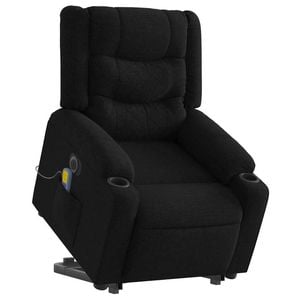 vidaXL Electric Stand up Massage Recliner Chair Office Armchair Black Fabric