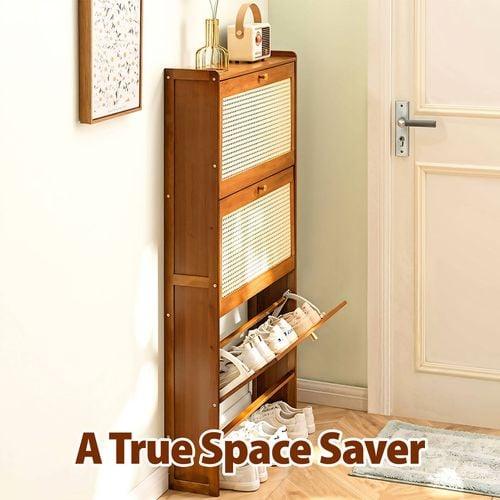 Lauft 50CM Slim Shoes Cabinet Storage Rack Flip Door 3 Tier Thin Shoe Rack Organiser Bunnings Australia