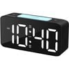Catzon Digital Alarm Clock With 7 Color Night Light Adjustable Volume-black
