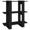 vidaXL Book Cabinet/Room Divider Black Storage Cabinet Bookcase Shelf Rack