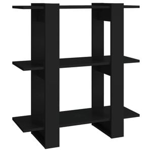 vidaXL Book Cabinet/Room Divider Black Storage Cabinet Bookcase Shelf Rack