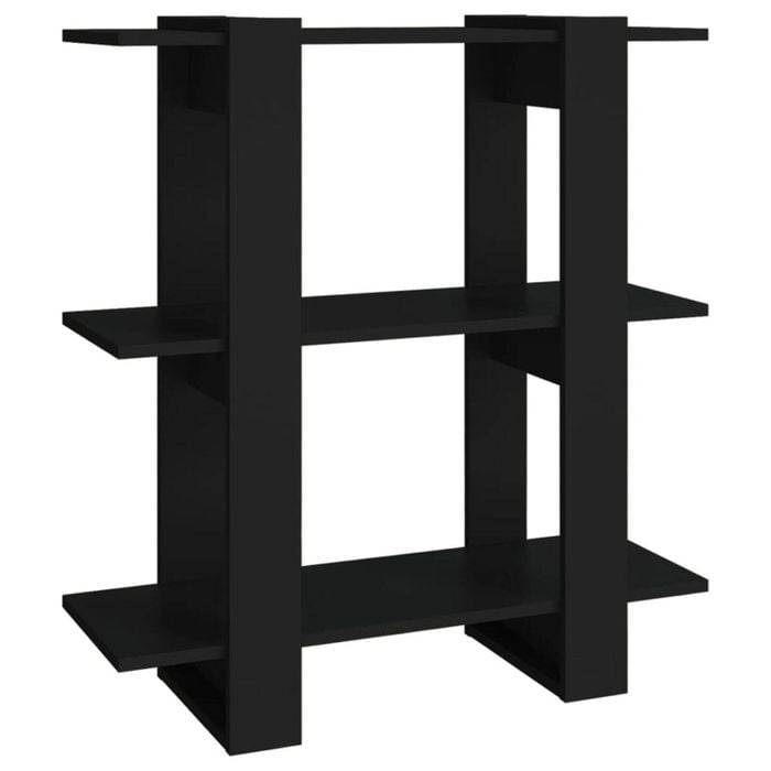 vidaXL Book Cabinet/Room Divider Black Storage Cabinet Bookcase Shelf Rack