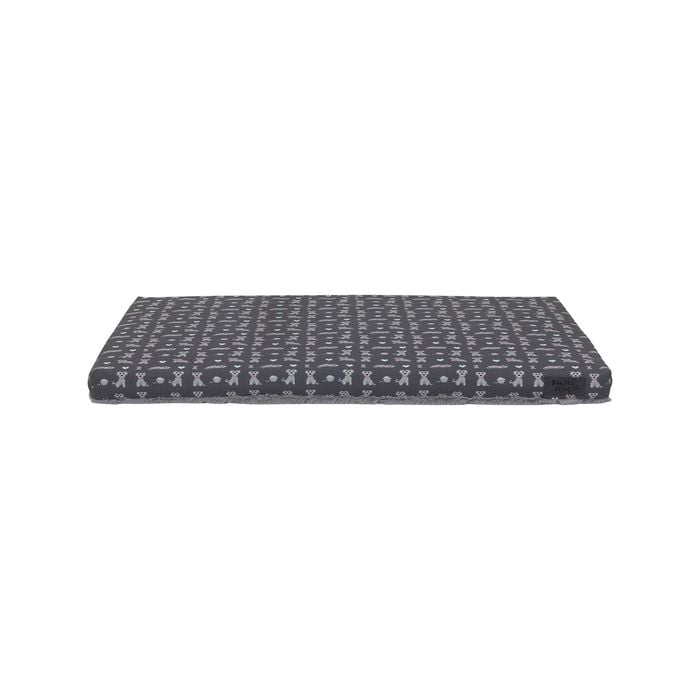 Baxter Bone Grey Canvas And Fur Digi Dog Removable Cover Crate Mat  - Medium