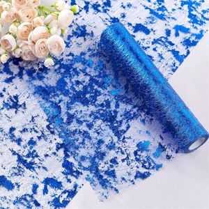 Catzon Table Runner Roll Sequin Foil Metallic Cloths for Christmas Decor-Blue