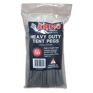 Rhino Toolbox 7 x 215mm Heavy Duty Tent Peg - 50 Pack