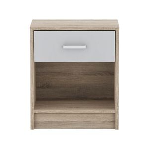 Ivan Bedside Table- Oak/light Grey