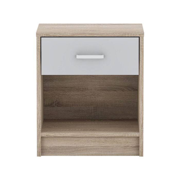 Ivan Bedside Table- Oak/light Grey