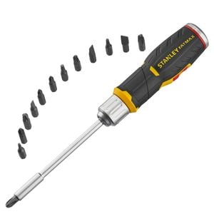 Stanley FatMax Pistol Grip Ratchet Screwdriver With 12 Bits