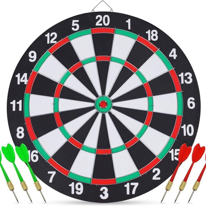 15" Dartboard Dart Board with Steel Darts Professional Competition Party Game
