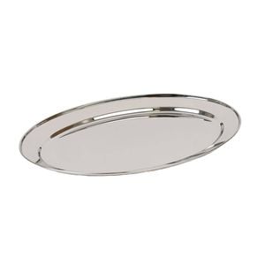 Argon Tableware Oval Serving Platter - 40 x 27cm - Stainless Steel Dinner Tray Oval Plate Small Appetizer Serving Dishes