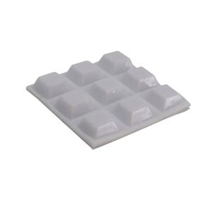Surface Gard 13 x 13mm White Square Rubber Bumper - 9 Pack