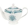 Casa Domani Teapot Rosetta Pattern Antique Blue Porcelain 1l Gift Boxed